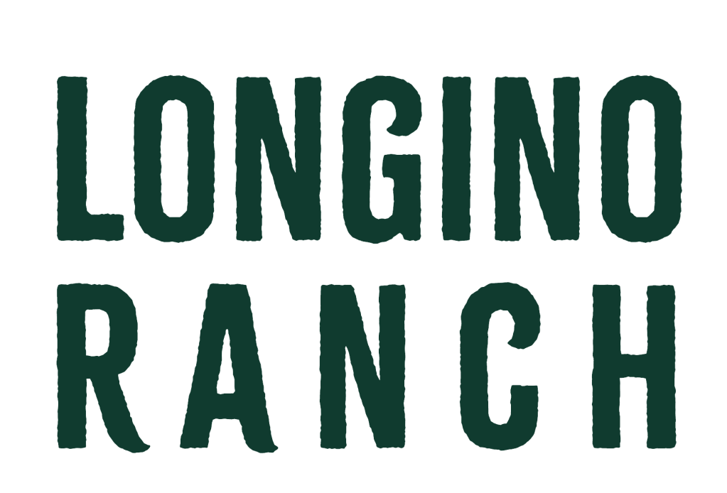 Text graphic displaying 'LONGINO RANCH' in a bold, green font
